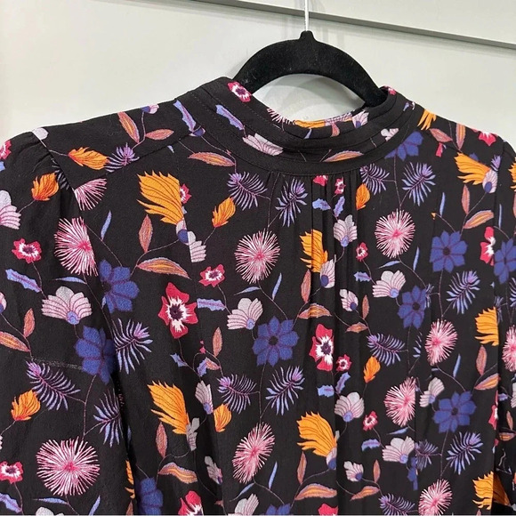 Ba&sh Mini Dress Maha Pleated Multicolor Floral Dress Size 2 - Picture 6 of 10